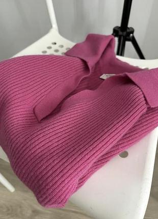Marks&spencer кашемір вовна поло кофта светр в рубчик з комірцем якість преміум