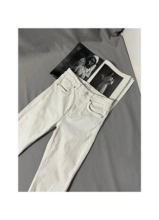 Білі вкорочені джинси zara 3