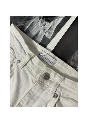 Білі вкорочені джинси zara 5