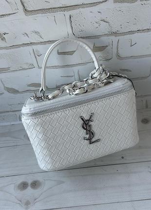 Біла (срібло) жіноча маленька сумочка, крос-боді в білому кольорі