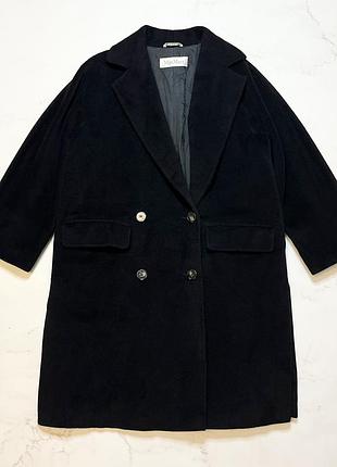 Пальто жіноче max mara чорне, розмір 38, вовна та кашемір