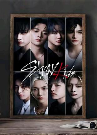 Плакат / постер k-pop stray kids (стрей кітс) 15х20 см, естетичний міні-постер у тубусі