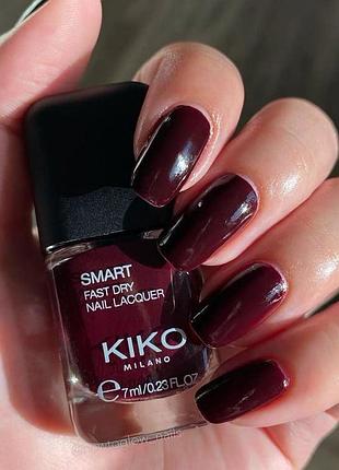 Лак для ногтей kiko rouge noir 14 - насыщенный темный красно-бордовый цвет