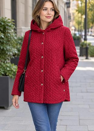 Куртка вишневого кольору misslook, розмір l