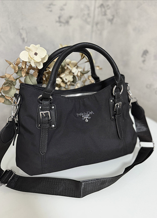 Сумка шоппер prada плащевка, сумка прада, шоппер прада