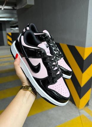 Nike dunk low pink/black patent 4