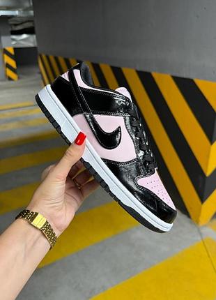 Nike dunk low pink/black patent