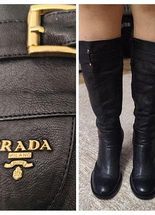 Чоботи жіночі prada шкіряні чорні