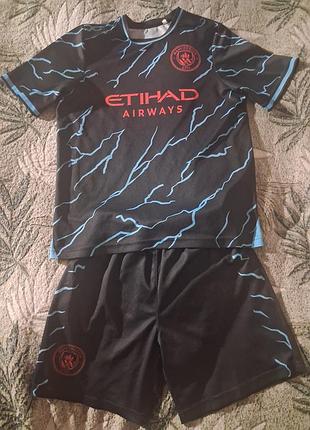 Футбольна форма чоловіча puma manchester city чорна, розмір xs