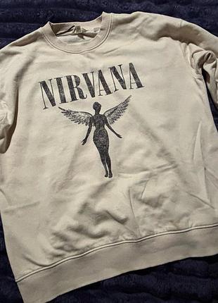 Світшот жіночий nirvana оверсайз бежевий