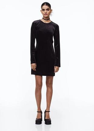 Cукня велюрова h&m із відкритою спиною