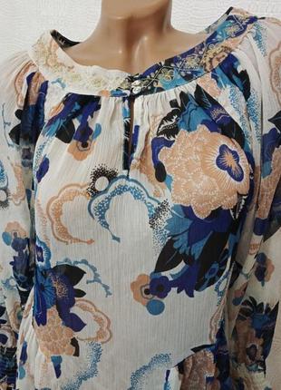 Шелковая шифоновая прозрачная блуза с баской selfridge3 фото