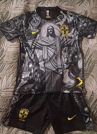 Футбольна форма чоловіча nike збірна бразилії, чорна, розмір s