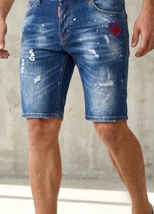 Стильные мужские джинсовые шорты в стиле dsquared2/43