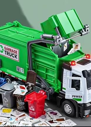 Мусоровоз игрушка jd-288, 32 см, инерционный, звук, свет