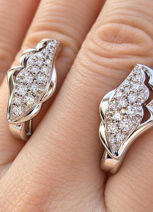 Серебряные серьги 925 пробы с кубическим цирконом