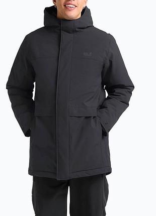 Парка чоловіча jack wolfskin cold camp coat black