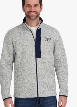 Кофта чоловіча reebok на змійці, сіра