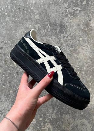 Asics onitsuka tiger tokuten black beige platform