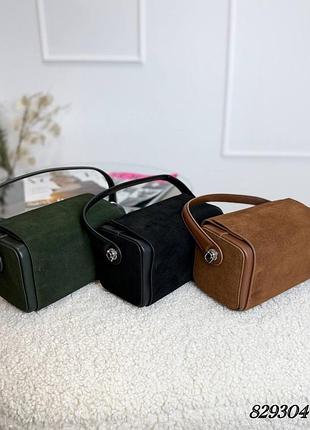 Сумка 👜  у кольорі смарагд кемел та чорний
