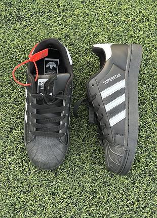 Кросівки adidas superstar чорні з білим