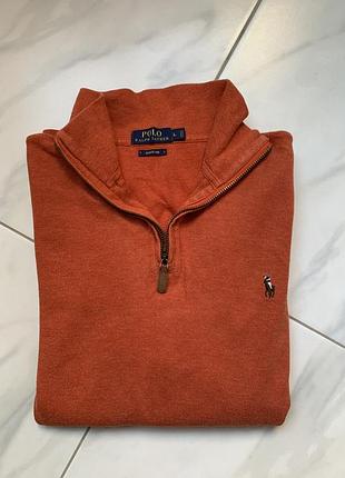 Оригінальний світер polo ralph lauren estate rib quarter-zip 1/4 — розмір