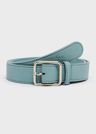 Брендовый голубой кожаный ремень beverly hills polo club, оригинал
