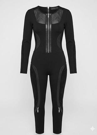 Бандажний комбінезон manière de voir leather and bandage contour jumpsuit (оригінал, розмір uk 4 / eu 32)