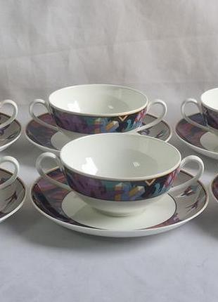 Villeroy & boch thunderbird бульйонні пари кістяна порцеляна 6 пар німеччина