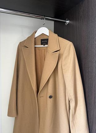 Двобортне пальто із вовни massimo dutti