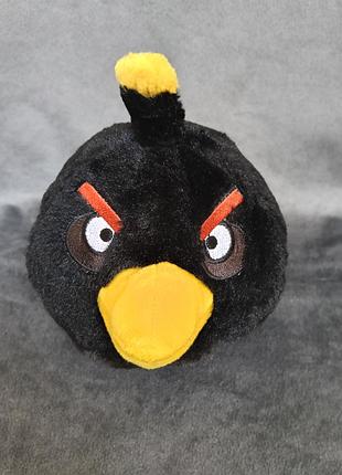Мягкая игрушка angry birds птичка черная, 14 см