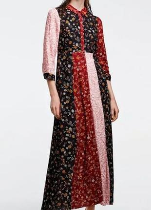 Длинное платье - рубашка zara