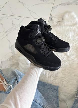 Кросівки jordan 5 black dark brown gum