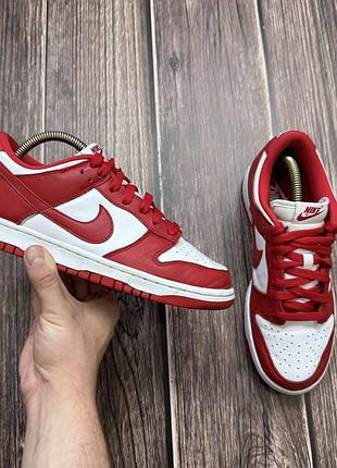Оригінальні кросівки nike dunk low (white/red)