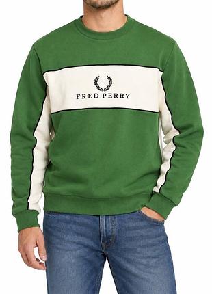 Світшот fred perry зелений з білою вставкою, розмір m
