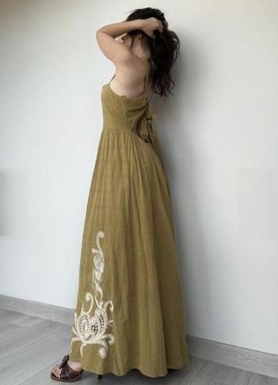 Котонове з вишивкою плаття 👗 сарафан великого розміру