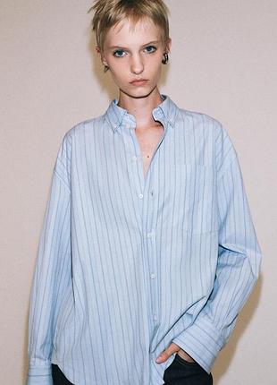 Полосатая оксфордская рубашка zw collection