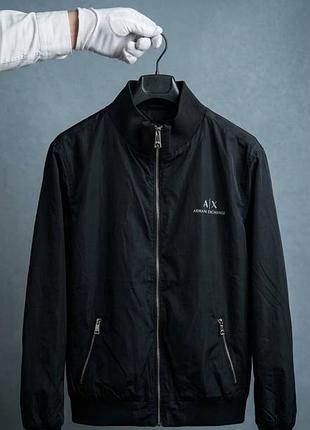 Куртка-бомбер чоловіча armani exchange black з поліестеру
