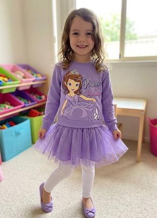 Світшот-сукня для дівчинки disney sofia the first фіолетовий, розмір 6/6x