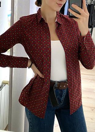 Сорочка бордова tommy hilfiger жіноча прямого крою s