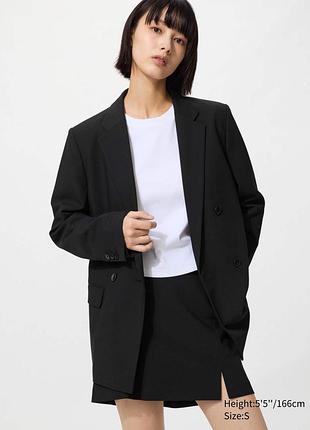 Блейзер (двобортний) uniqlo розмір xl чорний