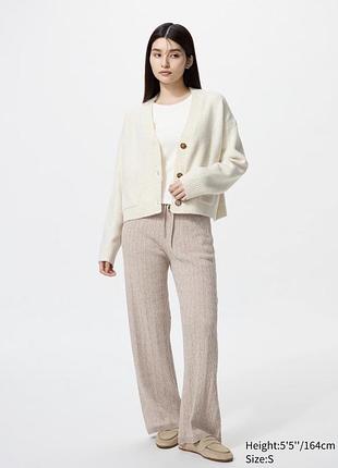 Трикотажні штани uniqlo washable knit cable trousers