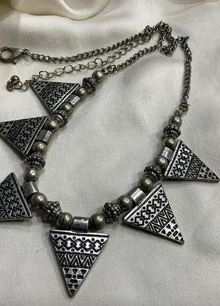 🗿✨ вінтажне етнічне копьє з трикутними підвісками та орнаментом ethnic tribal boho style 🔺🌑