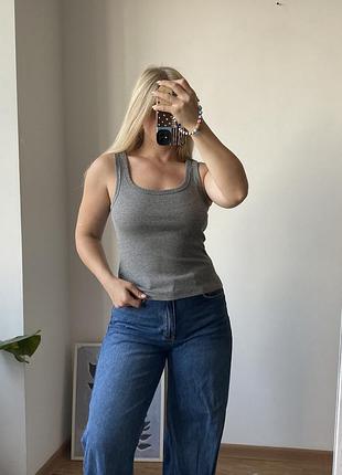 Базова майка в рубчик h&m 8