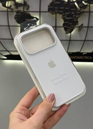 Чохол silicone case з мікрофіброю для iphone 18 pro, якісний чохол-бампер з мікрофіброю для айфон 18 про (білий)
