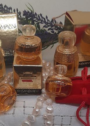 Коллекционные винтажные миниатюры yves saint laurent champagne / noname, 7.5 и 4 мл.
концентрация: eau de toilette (edt)