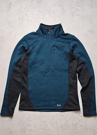 Женская флисовая кофта rab pps zip top polartec power stretch women's mордer12 teal fleece pullover