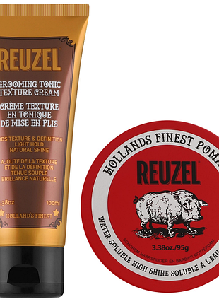 Набор для укладки reuzel: помада red water soluble 95 г, крем grooming tonic cream 100 мл