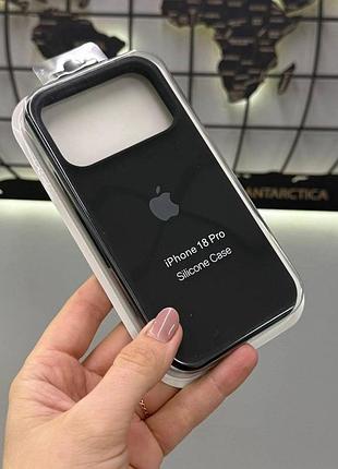 Чохол silicone case з мікрофіброю для iphone 18 pro, якісний чохол-бампер з мікрофіброю для айфон 18 про (чорний)