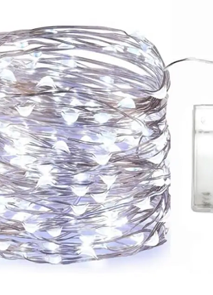 Набор из гирлянд 5шт нить капля росы 10м 100 led от батареек аа белый